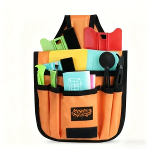 KUNAISI Multi Pocket Oxford Pouch Bag Car Tools Waist Belt Body Lightweight Durable Storage with Metal Plate