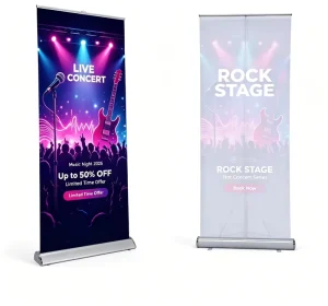 Kakemono Roll-Up Advertising Banner Stand Aluminum Retractable