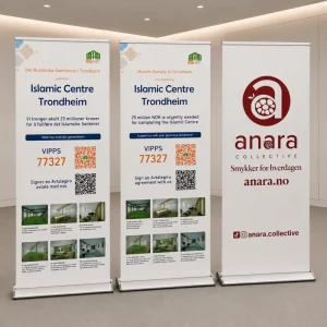 Kakemono Roll Up Banner, 85x200cm, Portable Aluminum Stand with Logo