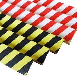 L-Shaped Anti-Collision Edge Protectors with Warning Stripes for Pallet Packaging