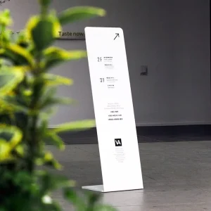 L-Shaped Stainless Steel Movable Floor-Standing Outdoor Directional Notice Display Board