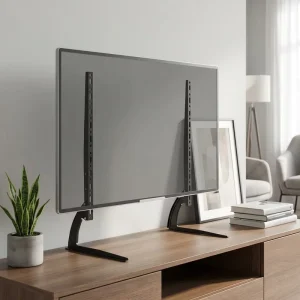 LCD and Plasma Tabletop TV Stand with Height-Adjustable Base for 36-75 Inch TVs, Z510