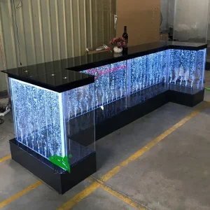 LED Acrylic Reception Counter Desk with Logo Design for Salons