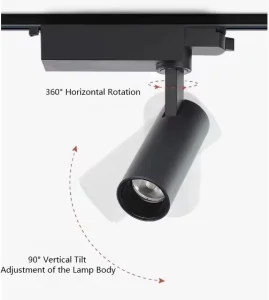 LED Aluminum Modern Track Spotlight 180 Degree Adjustable COB 20W Modern Design for Exhibition Hall & Commercial Use