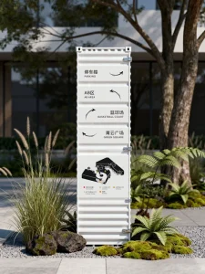 LED Backlit Metal Floor-Standing Directional Display Stand and Sign Board