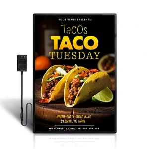 LED Backlit Photo Frame Light Box for Food Posters and Menus