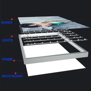 LED Billboard Light Box Rectangle Backlit Aluminum Banner Display