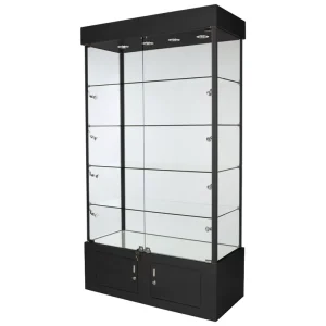 LED Commercial Jewelry Glass Display Cabinet with Powder-Coated Glass Panels, Customizable Size and Color