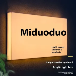 LED Flat Acrylic Advertising Light Box for Outdoor Waterproof Net Red Display Sign for Clothing Stores Rated