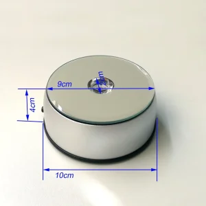 LED Light Crystal Photo Cube Glass Rotating Display Stand for Tumbler Cups and Bowls, AAA Battery, Bedroom