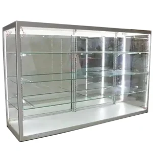 LED Light Glass Display Showcase with Smoke Glass for Storefront