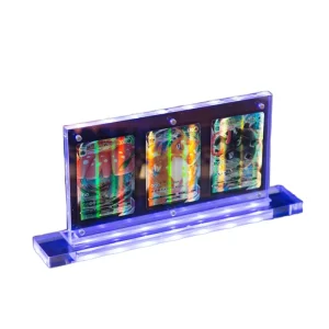 LED Light-Up Acrylic Display Stand for Trading Cards, Transparent Collectible Card Holder