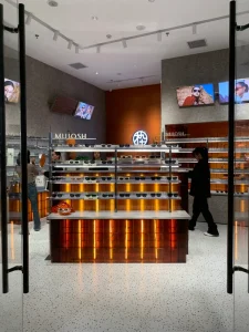 LED-Lit Durable Easy-Clean Modern Eyeglass Holder Glasses Store Display Rack Shelves Cabinet for Sunglasses