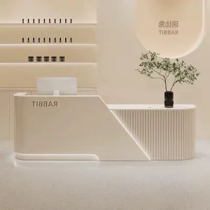 LED Marble Front Desk Cash Register Reception Desk for Beauty Salon Bar