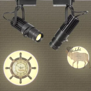 LED Projection Track Light Zoomable Adjustable Focus Spotlight for Showcases and Background Walls