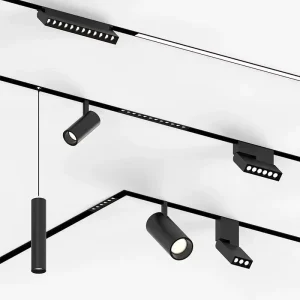 LED Spotlight Track Rail 3-Circuit 4-Wire Aluminum Track Accessories Surface Recessed Pendant Magnetic Track Light