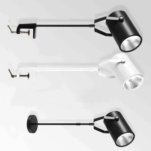 LED Telescopic Spotlights with Long Arm Clamp for Exhibition Hall Background Walls