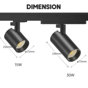LED Track Spotlight Wall-Mounted Track Lighting 360-Degree Adjustable COB Focus Track Light for Museum Exhibition