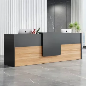 LR-RD-004 Modern Melamine Reception Desk Checkout Counter for Hotels Hospitals Schools