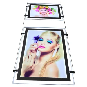 LS S1 Crystal Acrylic LED Poster Frame Hanging Photo Display Black Silver White