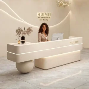 Lacquered Reception Counter for Hotels, Beauty Salons, Clothing Stores, or Bridal Shops