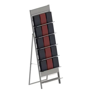 Large Capacity 6 Shelves Metal Book Organizer Rack Flooring Display Brochure Holder Stand