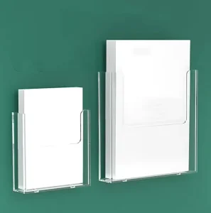 Large Capacity Acrylic Wall mounted Document Stand Organized Flyer Storage Box Office Transparent Display Brochure Rack