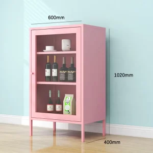 Large-Capacity Glass-Door Steel Storage Cabinet for Home, Hotel, Living Room, and Bedroom