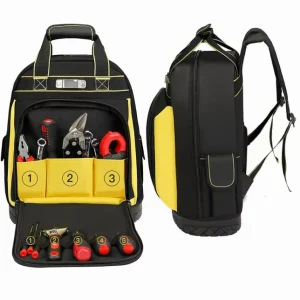 Large Capacity Heavy-Duty Electrician Tool Backpack for Electricians, Plumbers, and Construction