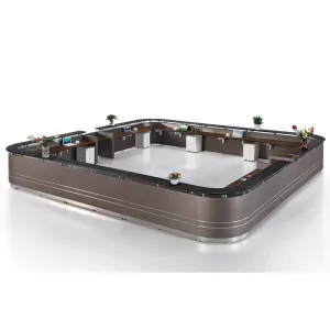 Large Circular Hotel Office Hospital Work Station Reception Desk Furniture Airport Service Commercial Reception Counter