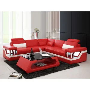 Large Corner Modular Sectional Sofa with Wavy Design and Sleeper Function