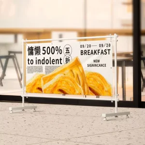 Large Custom Steel Roll-Up Poster Stand Door-Shaped KT Display Rack with Advertising Board