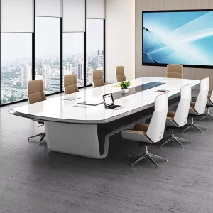 Large Medium-Sized Conference Table and Chair Set
