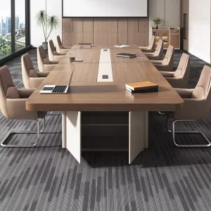 Large Modern Conference Table with Reception Desk and Chair Set