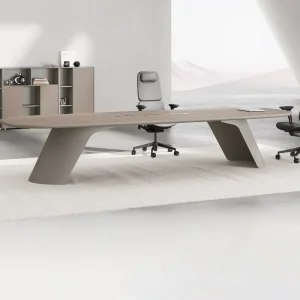 Large Rectangular Conference Table and Chair Set for Office Training
