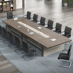Large Rectangular Office Wood Panel Negotiation and Training Desk Long Conference Table
