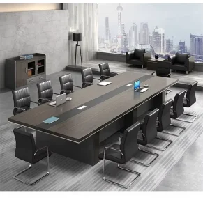 Large Rectangular Wood Conference Table and Chair Combination for Office and Hotels