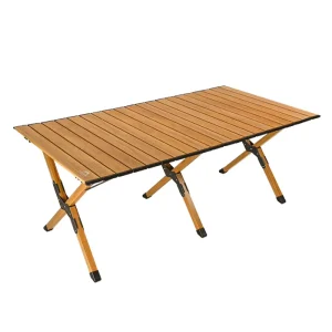 Large Size Folding Camping Table with Tripod Base Carbon Steel Roll up Table for Outdoor Use 4 Person Capacity