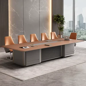 Large Square MDF Modular Conference Table and 12-Seat Chair Set