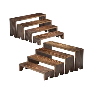 Large Three-Layer Stackable Wooden Riser Display Stand