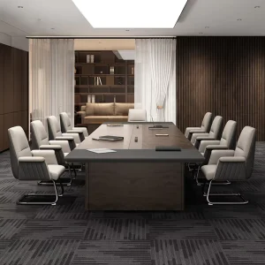 Large Wood Conference Table with Chair for Offices and Meeting Rooms