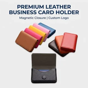 Leather Business Card Case Holder Large Capacity Organizer for Men and Women Holds 20-25 Cards