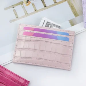 Leather Business Card Holder Purse for Women and Men