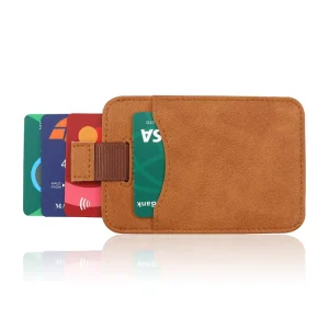 Leather Business Card Holder RFID Blocking ultra Slim Card Holder Wallet