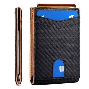 Leather Card Holder RFID Anti-theft Slim Bill Holder Business Case