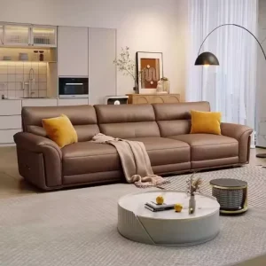 Leather Modular 3-Seat Sofa Set for Hotels and Apartments
