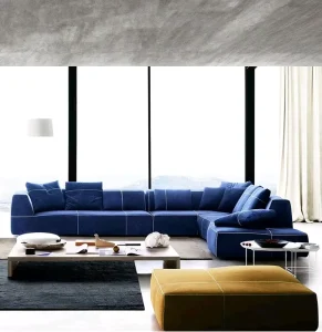 Leather Modular Combination Sofa with Chesterfield Style for Hotels and Villas