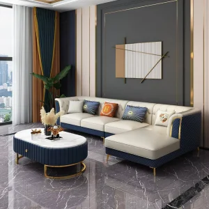 Leather U-Shaped Modular Sofa Set