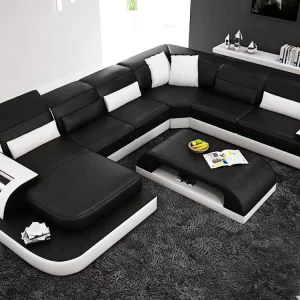 Leisure Modular Leather Sofa Comfortable Durable Deep Sofa Contemporary Sofa Set Luxury