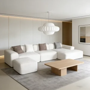 Leisure Sectional Sofa Set L Shaped Modular Velvet Upholstered Fabric Sofa Sponge Filling Modern Design Living Room Workshop